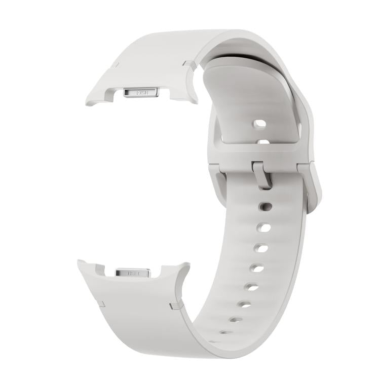 For Samsung Galaxy Watch8 40mm Diamond Bezel and Solid Color Stitched Silicone Watch Band(Lime White Silver)