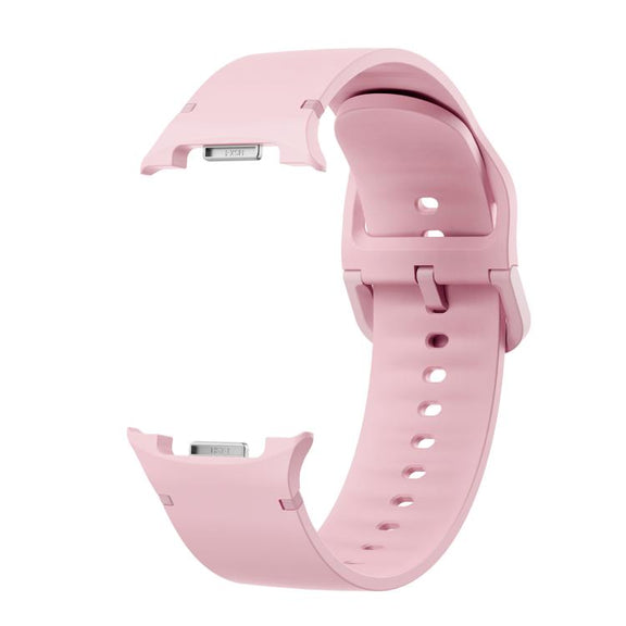 For Samsung Galaxy Watch8 40mm Diamond Bezel and Solid Color Stitched Silicone Watch Band(Light Pink Silver)