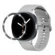 For Samsung Galaxy Watch8 40mm Diamond Bezel and Solid Color Stitched Silicone Watch Band(Gray Black) - free shipping - PMC TechLife - Order now!