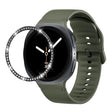 For Samsung Galaxy Watch8 40mm Diamond Bezel and Solid Color Stitched Silicone Watch Band(Army Green Black) - free shipping - PMC TechLife - Order now!