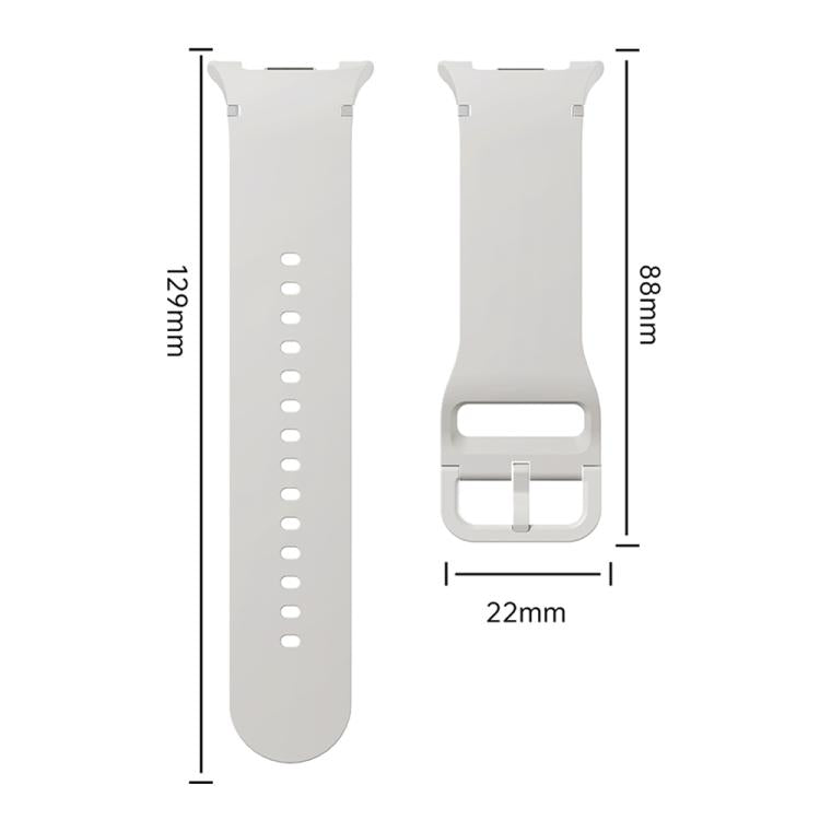 For Samsung Galaxy Watch8 44mm Diamond Bezel and Solid Color Stitched Silicone Watch Band(Light Blue Silver)