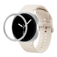 For Samsung Galaxy Watch8 44mm Rhombic Texture Bezel and Solid Color Stitched Silicone Watch Band(Starlight Silver) - free shipping - PMC TechLife - Order now!