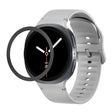 For Samsung Galaxy Watch8 44mm Rhombic Texture Bezel and Solid Color Stitched Silicone Watch Band(Gray Black) - free shipping - PMC TechLife - Order now!
