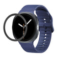 For Samsung Galaxy Watch8 44mm Rhombic Texture Bezel and Solid Color Stitched Silicone Watch Band(Midnight Blue Black) - free shipping - PMC TechLife - Order now!