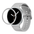 For Samsung Galaxy Watch8 40mm Rhombic Texture Bezel and Solid Color Stitched Silicone Watch Band(Gray Silver) - free shipping - PMC TechLife - Order now!