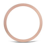 For Samsung Galaxy Watch8 40mm Rhombic Texture Bezel and Solid Color Stitched Silicone Watch Band(Pink Rose Gold)