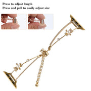 For Apple Watch 46mm / 49mm / 45mm / 44mm Copper-Inlaid Bear Zircon Bracelet Watch Band(Siver)