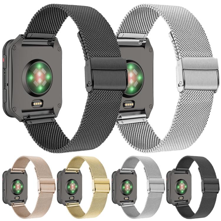 For Garmin Venu X1 Double Buckle Milanese Stainless Steel Watch Band(Silver)