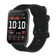 For Garmin Venu X1 Ring Buckle Nylon Canvas Watch Band(Black)