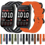 For Garmin Venu X1 Ring Buckle Nylon Canvas Watch Band(Black Gray)