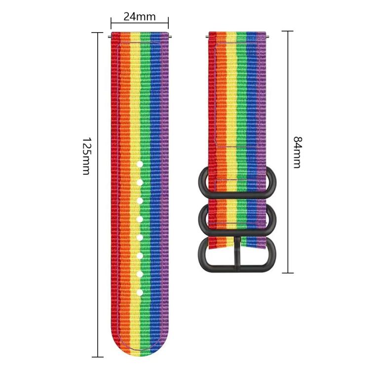 For Garmin Venu X1 Ring Buckle Nylon Canvas Watch Band(Black Orange)