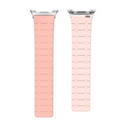For Samsung Galaxy Watch8 / Watch8 Classic Two Color Loop Magnetic Silicone Watch Band(Peach+Light Pink)