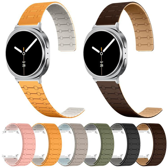 For Samsung Galaxy Watch8 / Watch8 Classic Two Color Loop Magnetic Silicone Watch Band(Black+Gray)