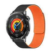 22mm Lychee Texture Soft Magnetic Silicone Watch Band(Black Orange)