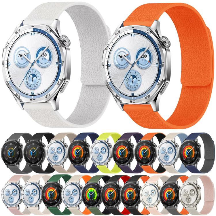 22mm Lychee Texture Soft Magnetic Silicone Watch Band(Starlight)