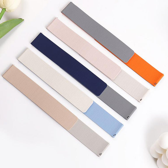 18mm Lychee Texture Soft Magnetic Silicone Watch Band(Milk Tea White)