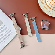 For Apple Watch 42mm / 41mm / 40mm / 38mm Bow Small Waist Magnetic Silicone Watch Band(Starlight)