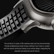 For Apple Watch 46mm / 49mm / 45mm / 44mm Knurled Texture Folding Buckle Silicone Watch Band(Titanium Green)
