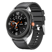For Samsung Galaxy Watch8 / Watch8 Classic Metal Head Leather Skin Silicone Watch Band(Black)