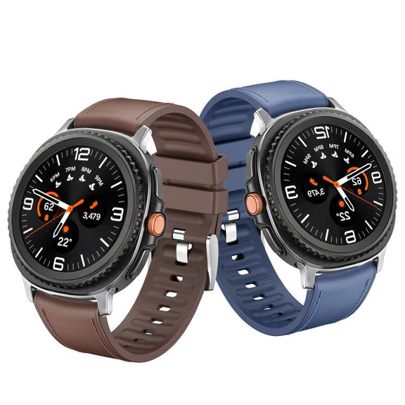 For Samsung Galaxy Watch8 / Watch8 Classic Metal Head Leather Skin Silicone Watch Band(Black)