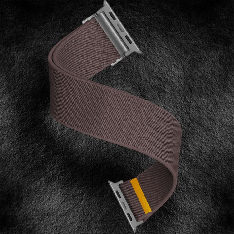 For Apple Watch 46mm / 49mm / 45mm / 44mm Adjustable Single Loop Elastic Nylon Watch Band(Smokey Purple)