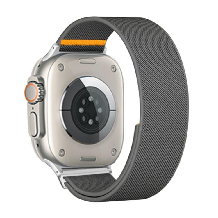 For Apple Watch 46mm / 49mm / 45mm / 44mm Adjustable Single Loop Elastic Nylon Watch Band(Gray)