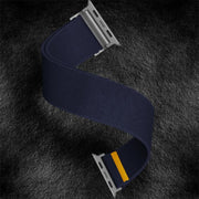 For Apple Watch 46mm / 49mm / 45mm / 44mm Adjustable Single Loop Elastic Nylon Watch Band(Dark Blue)