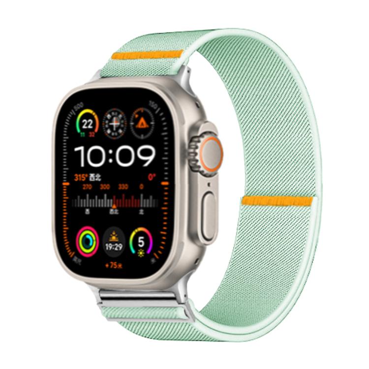 For Apple Watch 42mm / 41mm / 40mm / 38mm Adjustable Single Loop Elastic Nylon Watch Band(Mint Green)