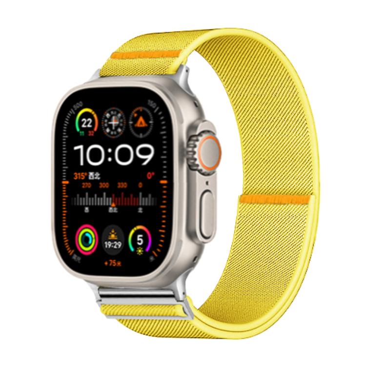 For Apple Watch 42mm / 41mm / 40mm / 38mm Adjustable Single Loop Elastic Nylon Watch Band(Yellow)