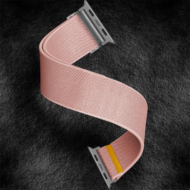 For Apple Watch 42mm / 41mm / 40mm / 38mm Adjustable Single Loop Elastic Nylon Watch Band(Pink)