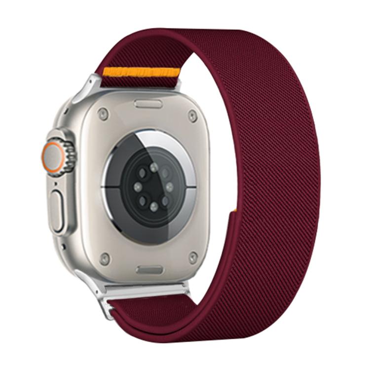 For Apple Watch 42mm / 41mm / 40mm / 38mm Adjustable Single Loop Elastic Nylon Watch Band(Burgundy)