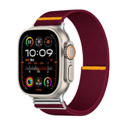 For Apple Watch 42mm / 41mm / 40mm / 38mm Adjustable Single Loop Elastic Nylon Watch Band(Burgundy)