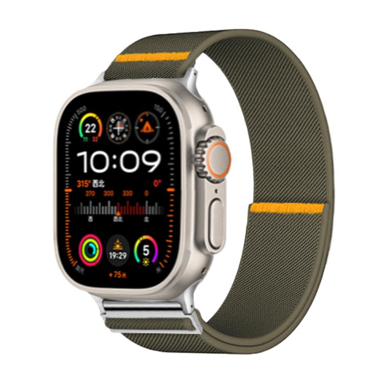 For Apple Watch 42mm / 41mm / 40mm / 38mm Adjustable Single Loop Elastic Nylon Watch Band(Army Green)