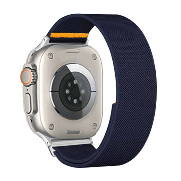 For Apple Watch 42mm / 41mm / 40mm / 38mm Adjustable Single Loop Elastic Nylon Watch Band(Dark Blue)