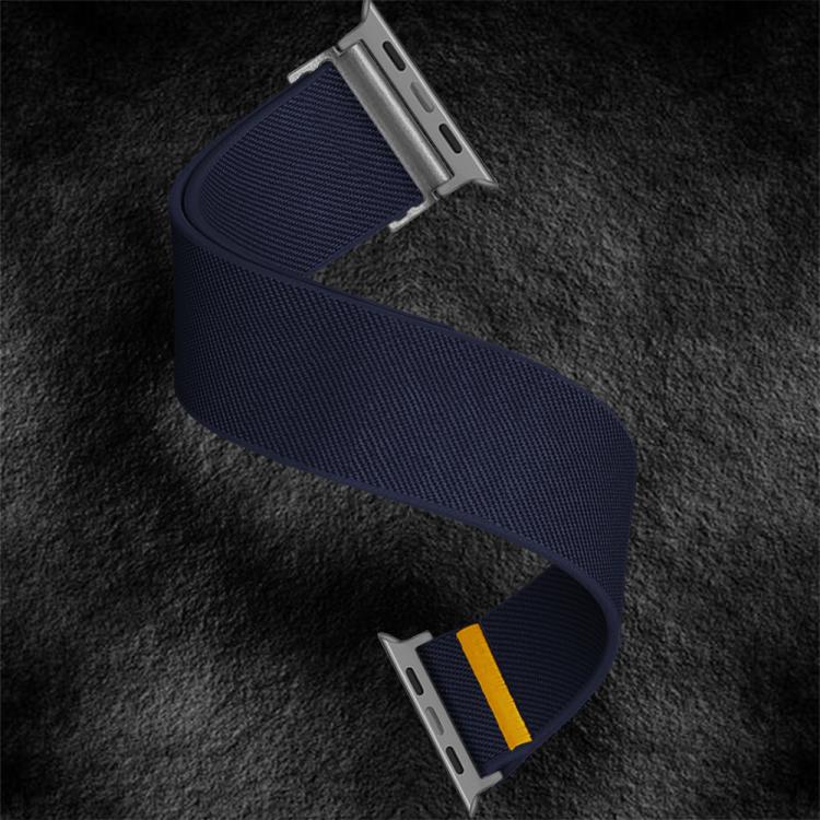 For Apple Watch 42mm / 41mm / 40mm / 38mm Adjustable Single Loop Elastic Nylon Watch Band(Dark Blue)