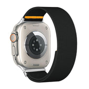 For Apple Watch 42mm / 41mm / 40mm / 38mm Adjustable Single Loop Elastic Nylon Watch Band(Black)