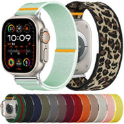 For Apple Watch 46mm / 49mm / 45mm / 44mm Adjustable Single Loop Elastic Nylon Watch Band(Red)