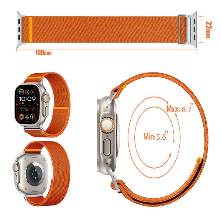 For Apple Watch 42mm / 41mm / 40mm / 38mm Adjustable Single Loop Elastic Nylon Watch Band(Yellow)