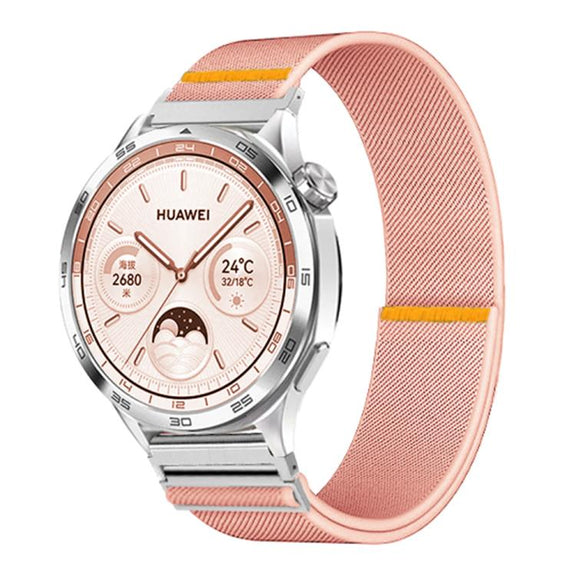 18mm Adjustable Single Loop Elastic Nylon Watch Band(Pink)