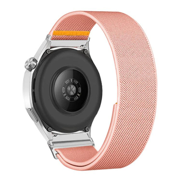18mm Adjustable Single Loop Elastic Nylon Watch Band(Pink)