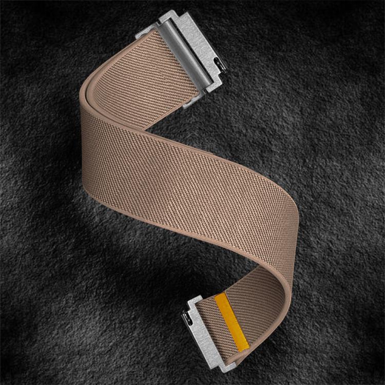 18mm Adjustable Single Loop Elastic Nylon Watch Band(Milk Tea)