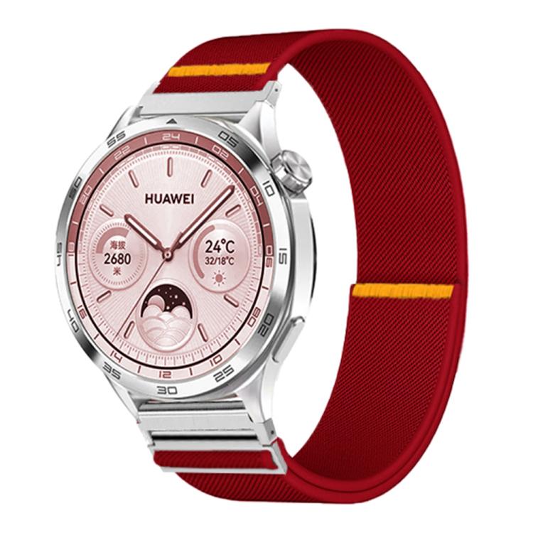 18mm Adjustable Single Loop Elastic Nylon Watch Band(Red)