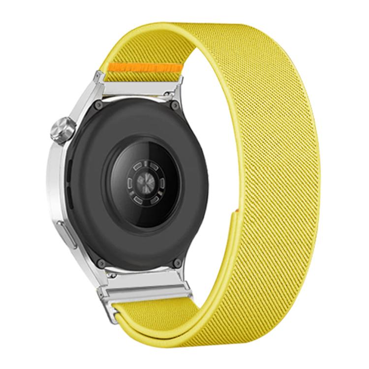 20mm Adjustable Single Loop Elastic Nylon Watch Band(Yellow)