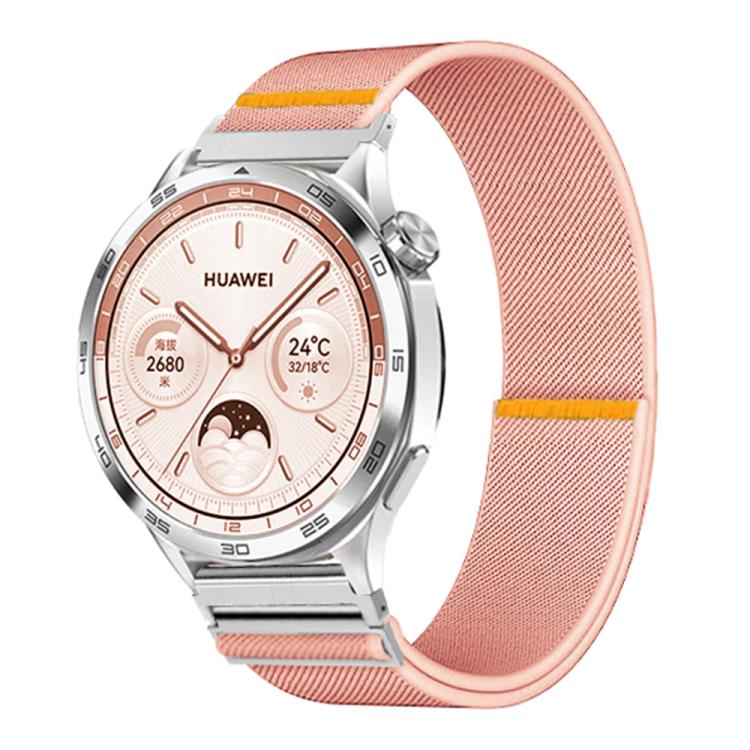 20mm Adjustable Single Loop Elastic Nylon Watch Band(Pink)