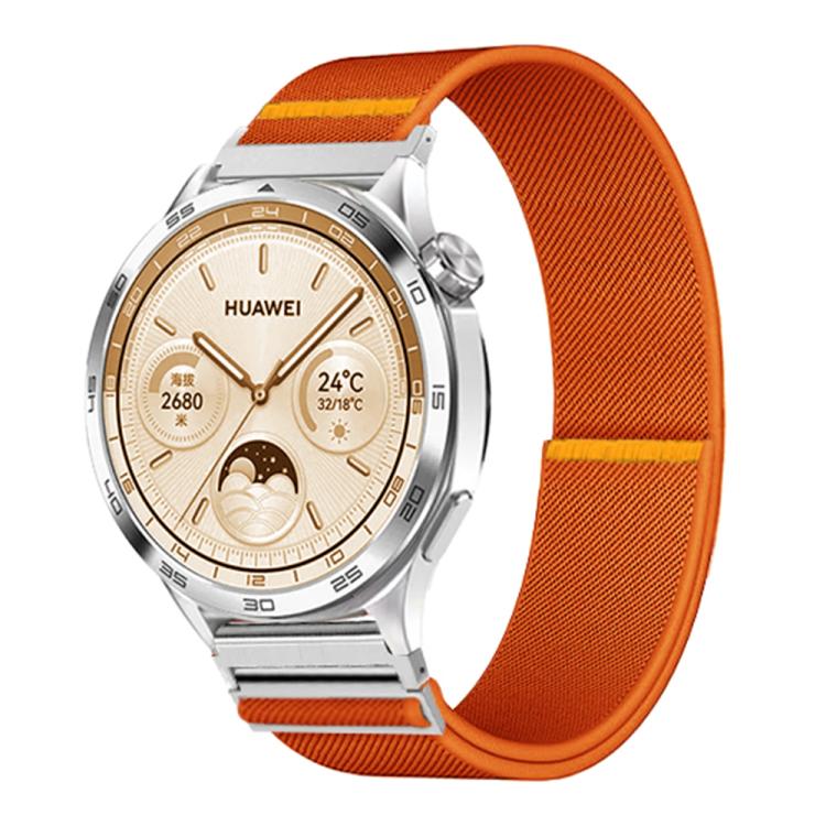 20mm Adjustable Single Loop Elastic Nylon Watch Band(Orange)