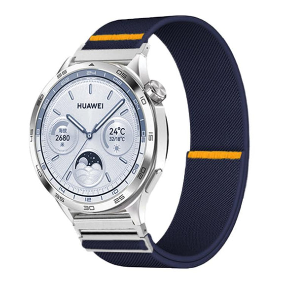 20mm Adjustable Single Loop Elastic Nylon Watch Band(Dark Blue)