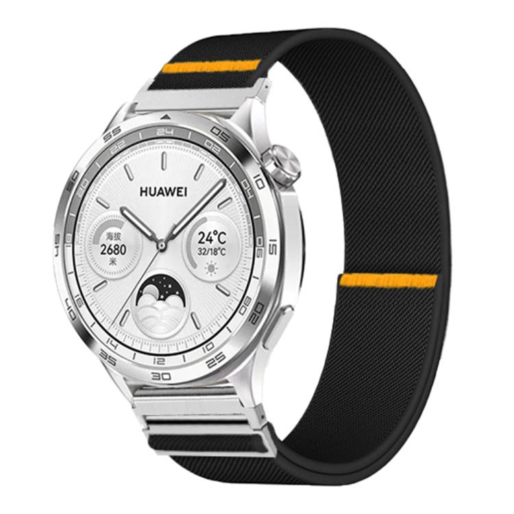 20mm Adjustable Single Loop Elastic Nylon Watch Band(Black)