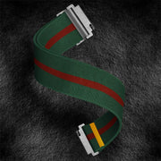 20mm Adjustable Single Loop Elastic Nylon Watch Band(Green Red)