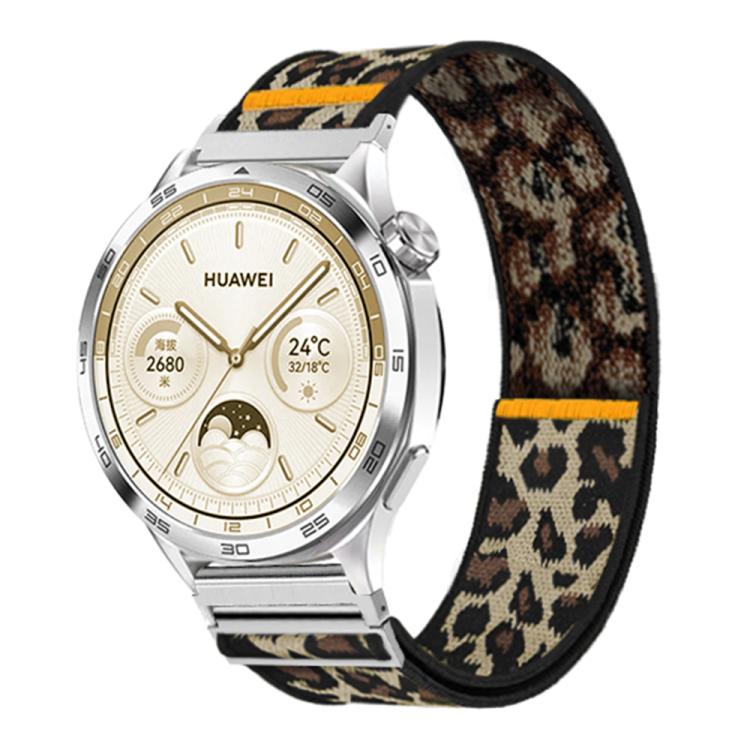20mm Adjustable Single Loop Elastic Nylon Watch Band(Leopard Print)
