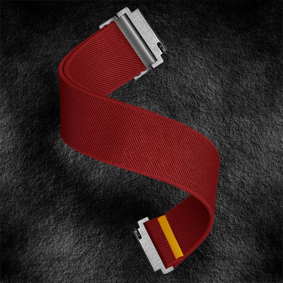 22mm Adjustable Single Loop Elastic Nylon Watch Band(Red)